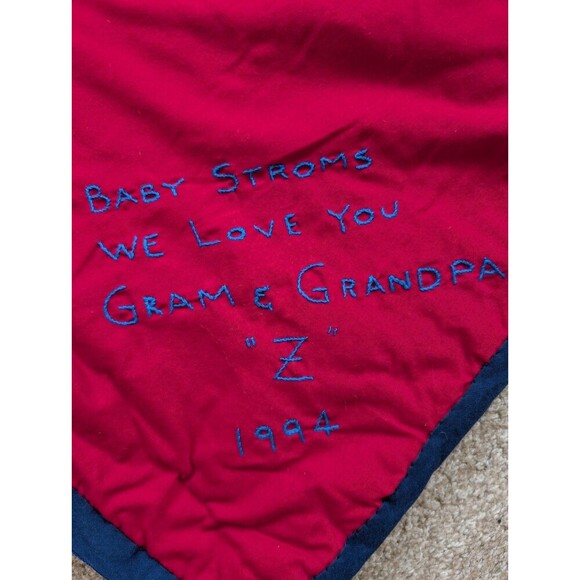 Vintage Teddy Bear Crib Quilt Baby Nursery Decor Country Handmade Throw Blanket - Picture 2 of 12